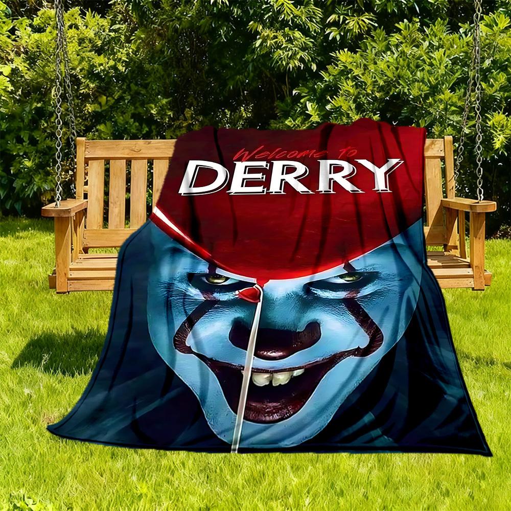 

1PC IT Pennywise Derry Outdoor Blanket Lightweight Flannel, Soft & Warm, All-Season Use for Sofa, Outdoor088 130x150cm