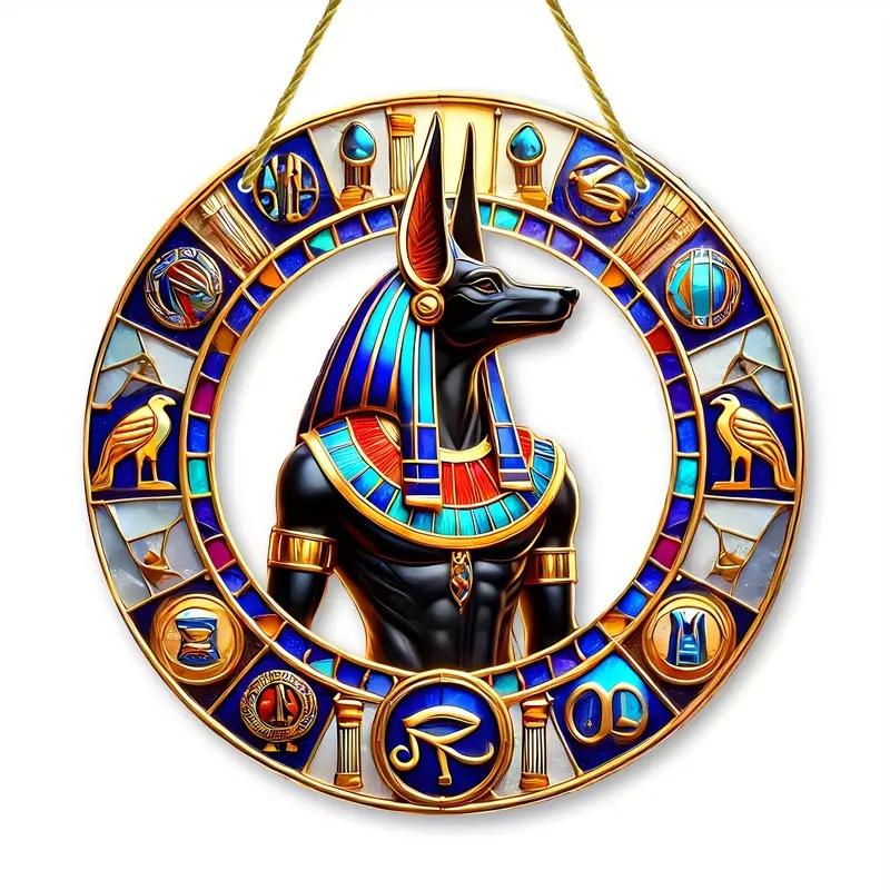 Egyptian Goddess and Pharaoh Acrylic Sun Catcher, Ancient Egyptian Mythological Theme, novelty home decor, Perfect Durable for Bedroom