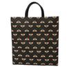 Used GG Supreme Bee Tote Bag In Black with Logo Embossed Calfskin Bee All-Over Print (Size 681298, UIEBN 1058, 7924)