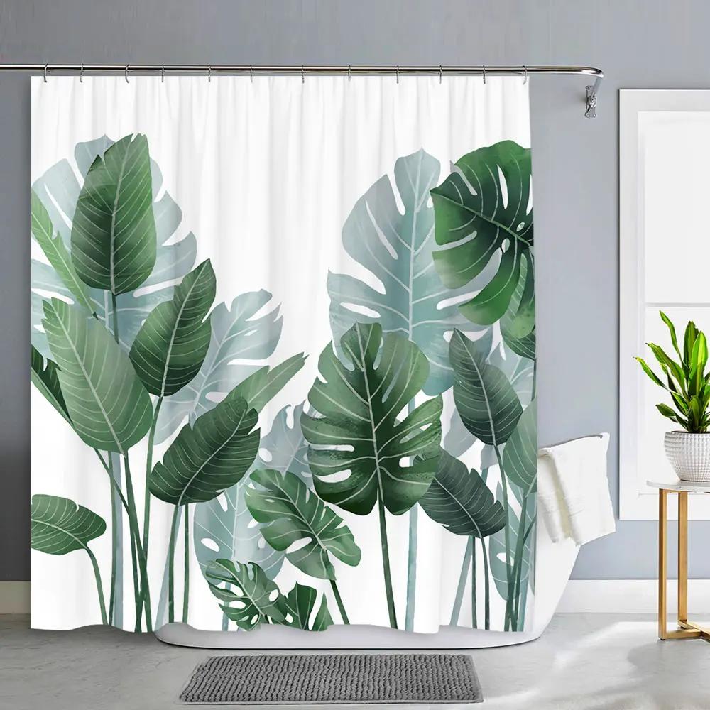 Spring Floral Hummingbird Shower Curtain for Bathroom Watercolor Flower Bird Modern Decor Machine Shower Curtains Bathroom Decor