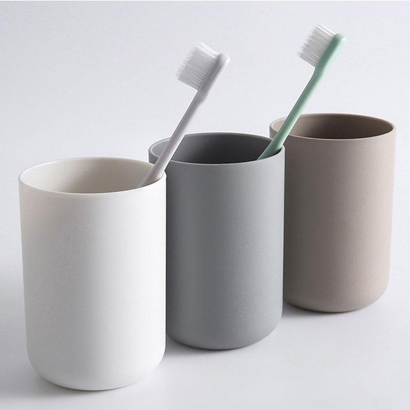 Toothbrush Holder With 300ml Cup Bathroom Organizer Wall Sticker Hanging Brush Bracket Stand Bathroom Accessories