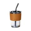 400ML Drinking Glasses with Lids Glass Straw Cup Set Can Shaped Glass Cups Beer Glasses Coffee Milk Juice Drinkware Tumbler Cup