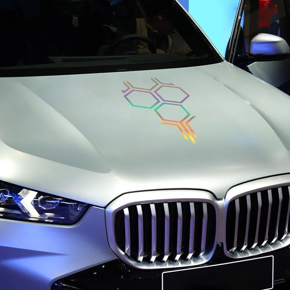 Honeycomb Decal Car Hood Bonnet Engine Sticker For F30 F10 E39 E90 E87 E46 F48 G30 X5 E60 G30 Sport Vinyl Film Decal Decor