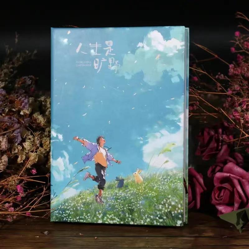 

New Retro Fresh Thick Sketchbook Diary Notebook Full Color Page Illustration Notebook Office School Supplies Writing Gift