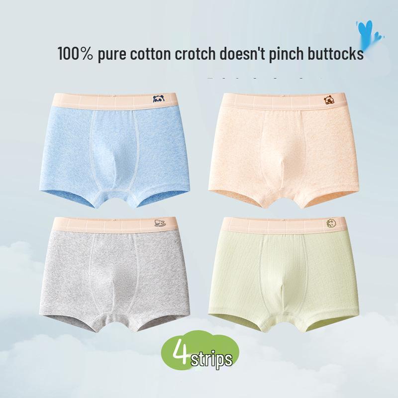Teen Boys' Pure Cotton Class A Boxer Briefs, Big Size