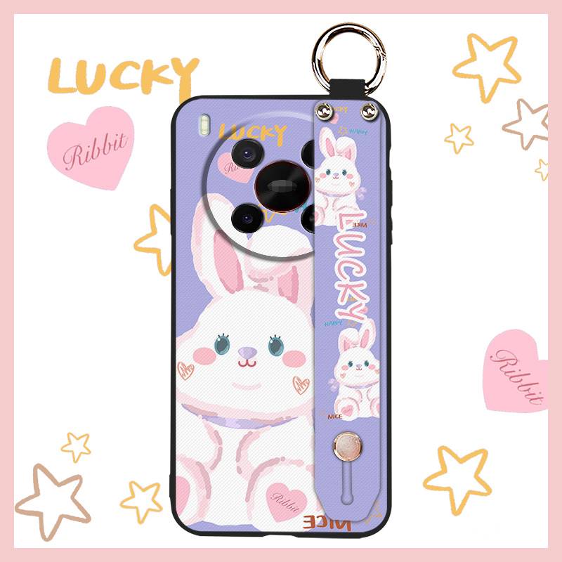 Silikonowe etui na telefon z smyczą dla ZTE Blade V70 Max/Nubia V70 Max Pyłoszczelny pasek na nadgarstek Podstawka Odporny na uderzenia Tylny pokrowiec