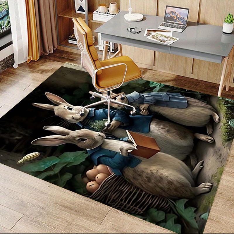 1PC Peter Rabbit Non-Slip Floor Carpet Compatible for Office&Living Room&Bedroom&Dining room - Flat - Weave Machine-S0376