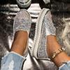 Fashion Brand Design Glitter Bowknot Loafers Women 2025 Summer Comfort Soft Sole Slip On Casual Shoes Luxury Sequin Cloth Sneakers