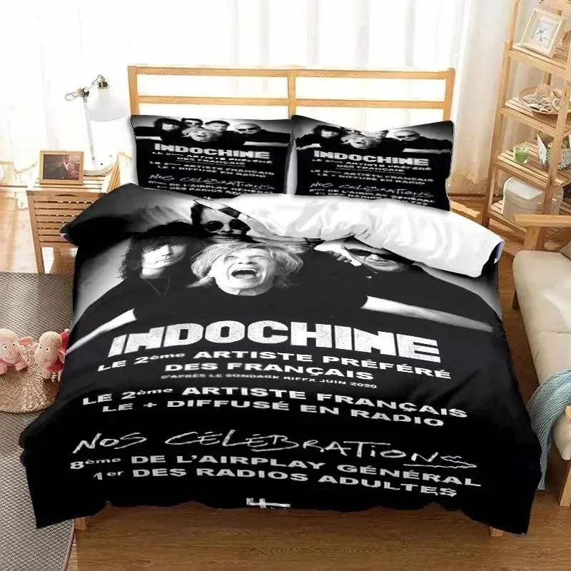 3D Druck Indochine Rock Logo Bettwäsche Set Doppel Einzel König Bettbezug Steppdecke Kissenbezug Jungen Mädchen Erwachsene Schlafzimmer