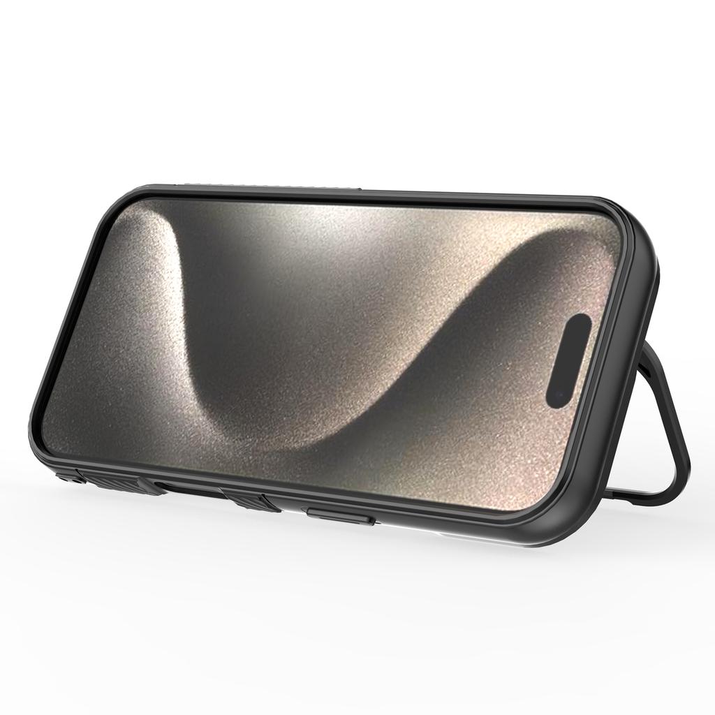 For iPhone 17 Pro Case Compatible with MagSafe PC Kickstand Ripple Texture TPU Phone Cover