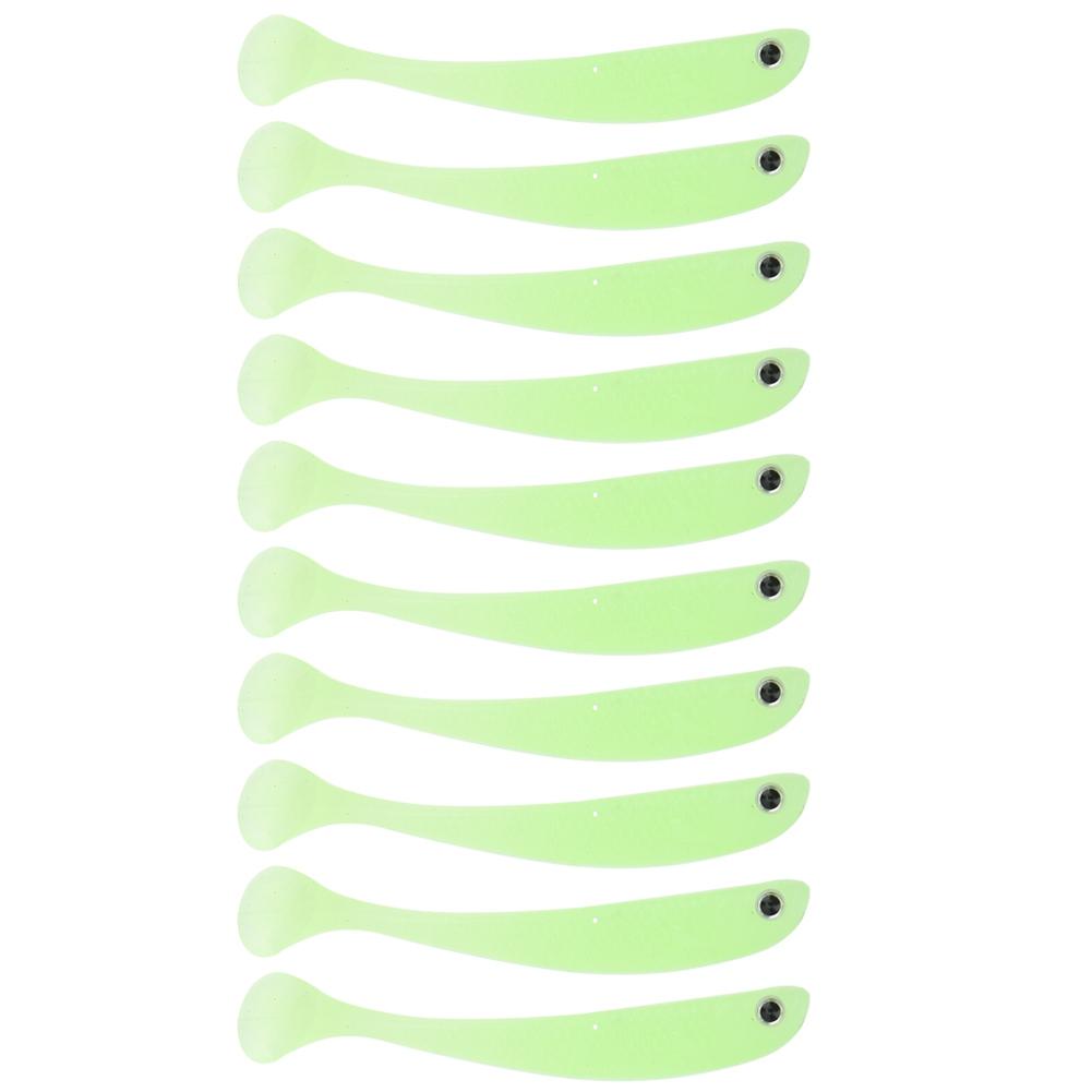AR41 10PCS 75mm T Tail Soft Worm Artificial Bait Lures Fishing Tackle AccessoriesLuminous