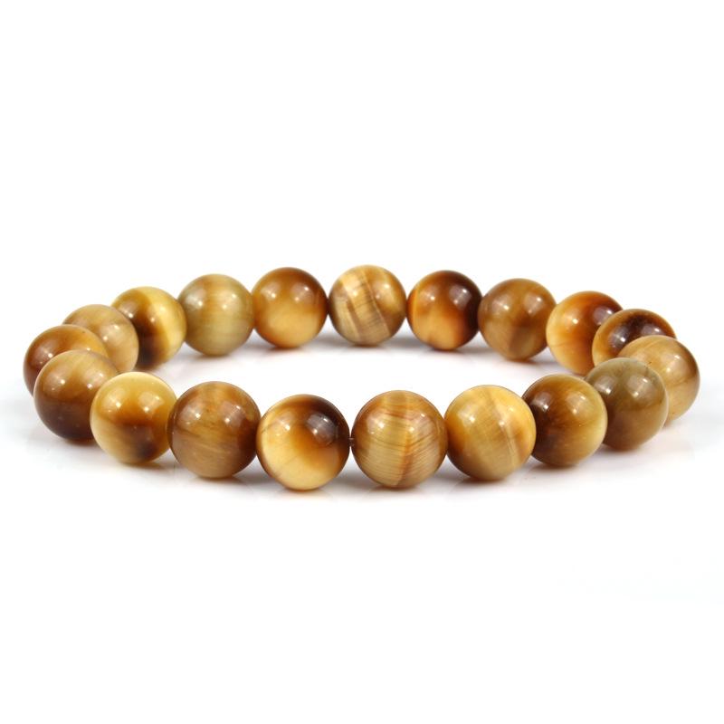 Natural 3A Tiger Eye Stone Bracelet - Colored Buddhist Prayer Beads Handcrafted Jewelry