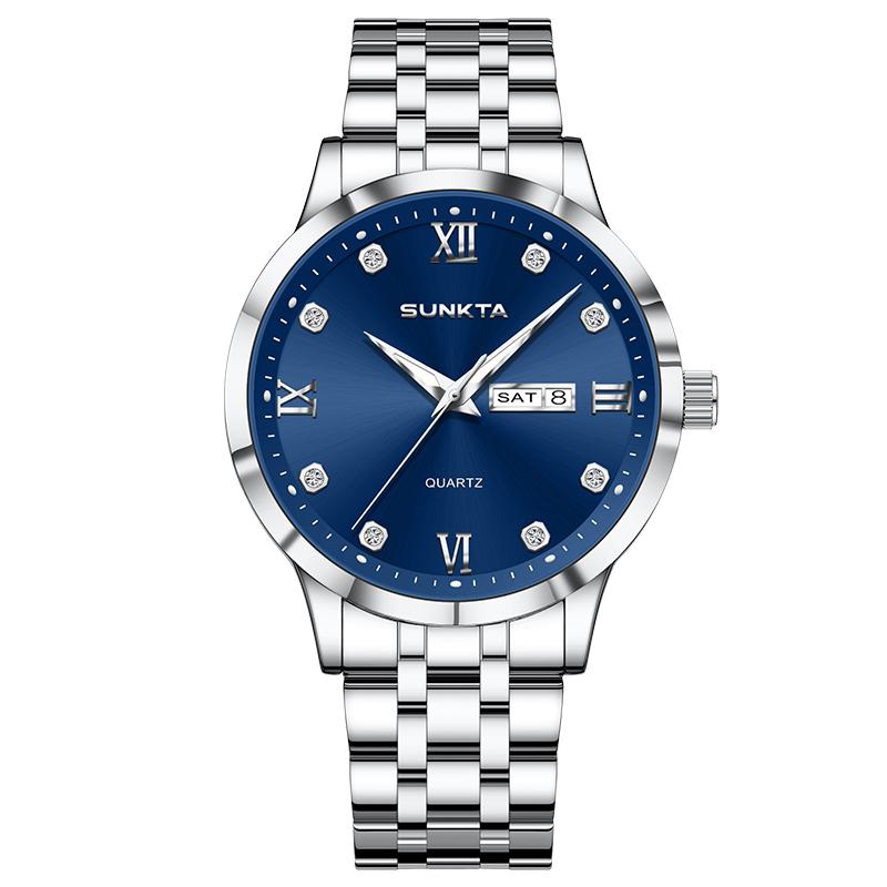 Sunkta New Men Watch Luxury Business All-steel Watch Classic Fashion Men's Quartz Watch