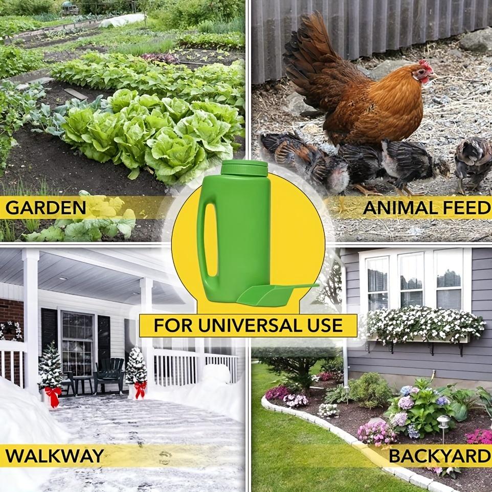 Handheld Multi-Purpose Spreader - Adjustable Dial, 7 Opening Modes, for Seeds, Fertilizer, Salt | Includes Scoop