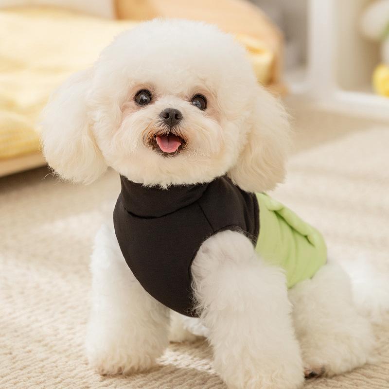 Autumn and Winter Simple Wind Dog Thickened Warm Medium and Small Dog Jacket Vest Cat Cotton Coat Pet Dog Clothes