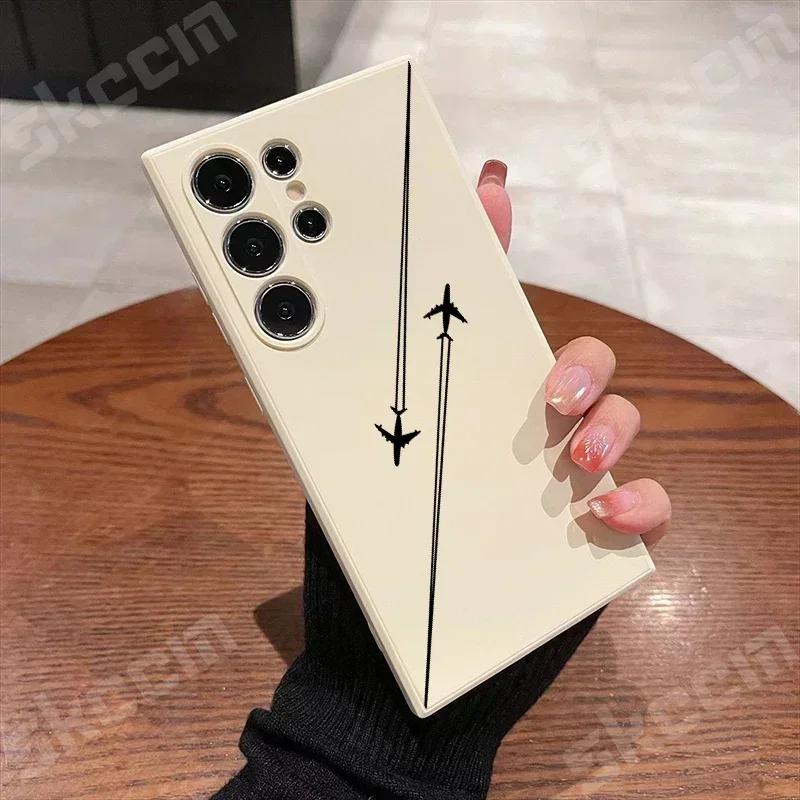 Reise-inspirierte Flugrouten-Design Hülle für Samsung Galaxy S24 S23 S22 Ultra Plus S20 FE A15 A35 A51 A54 A55 A71 A72 A73 Hülle
