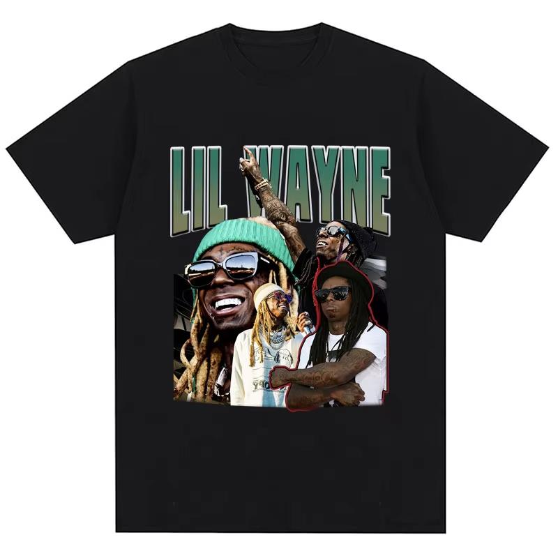 Vintage Rapper Lil Wayne Print Tshirts Men Women Hip Hop Punk T Shirt Cozy Cotton Trendy Gothic T Shirts Streetwear