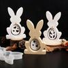 Easter Bunny Hanging Ring Mold Rabbit Easter Egg Mushroom Tag Plaster Hanging Ornament Easter Decor Silicone Mold