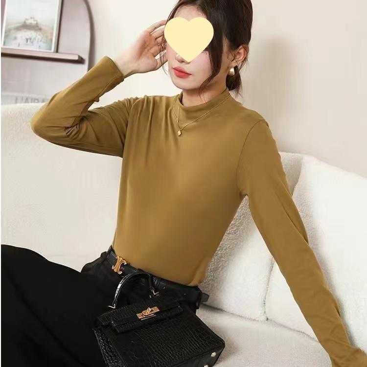 Women's Slim Fit Long Sleeve Mock Neck Top