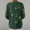 Women's Fashion Long Sleeve Christmas Snowflake Print Top Elegant Casual Top