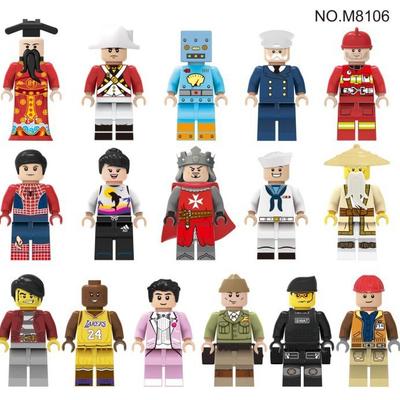 12 stücke M8106 Cartoon Kleine Partikel Menschliches Stadt Feuerwehr Polizei Bausteine ​​kinder Spielzeug