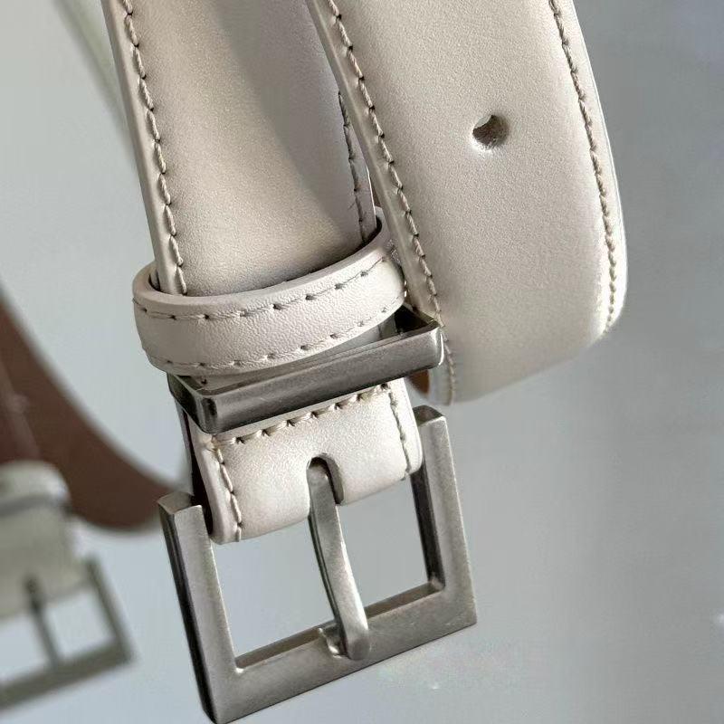 Minimalist White Leather Belt - Women s Versatile, Durable, High-End Accessory 105 cm