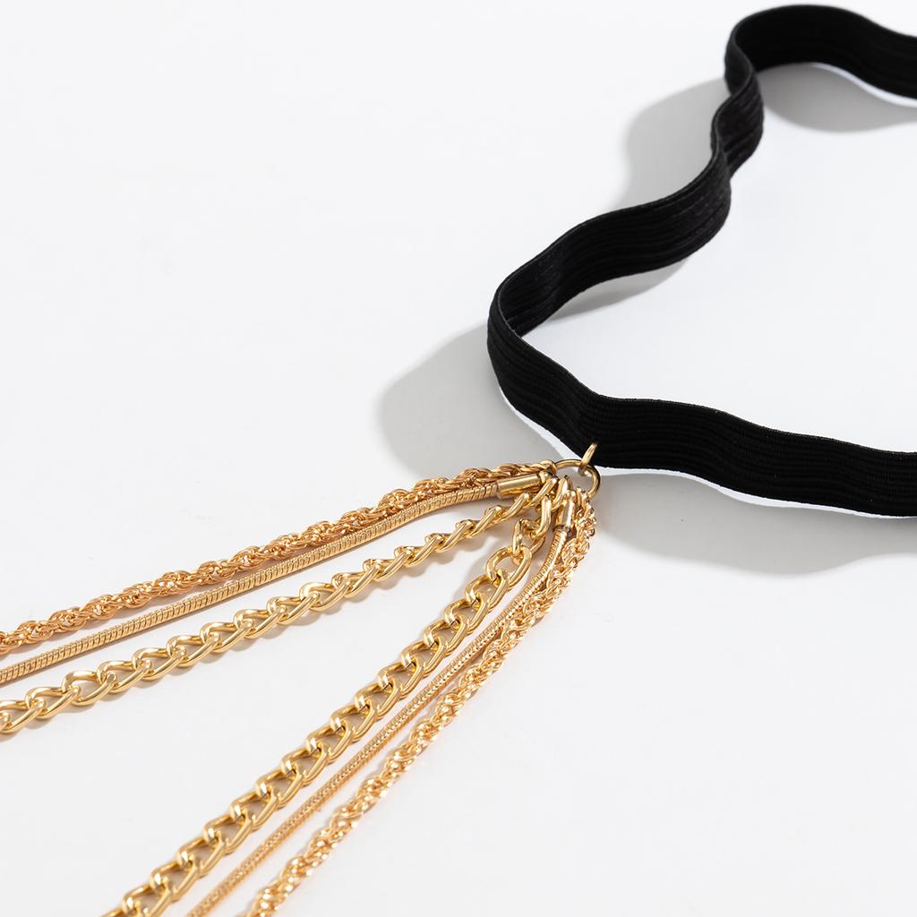 Summer Multi-Layer Chain Fringed Leg Ring Body Chain, Sexy Casual Elastic Belt Thigh Chain