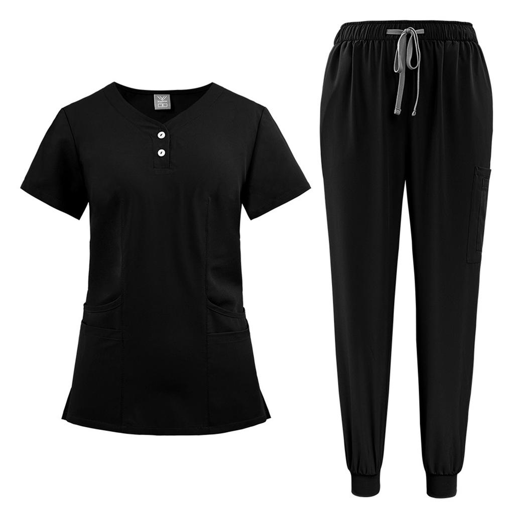 Mens' Comfortable And Casual Solid Color Short Sleeved Pants Protective Suit Set