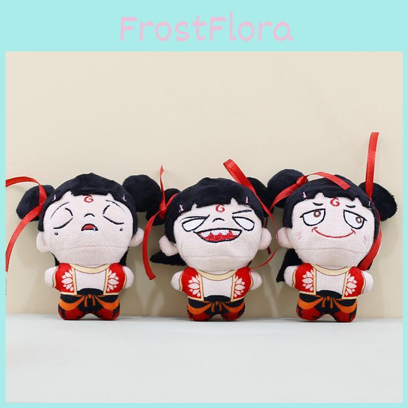 Adorable Nezha Plush Toy Keychain Doll Soft Stuffed Figure For Backpack Decoration