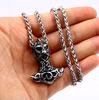 Domineering Retro Celtic Metal Odin Thor's Hammer Pendant Necklace Men's Punk Amulet  Party Gift