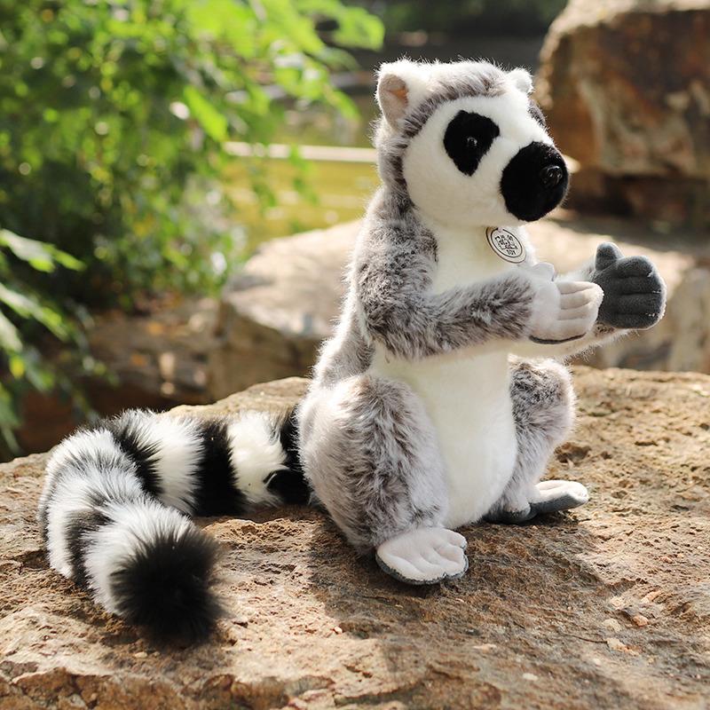 Schattig Levensgetrouw Knuffeldier Ringstaartmaki Pluche Speelgoed Cartoon Stokstaartje Indri Pluche Zachte Pop Kawaii Cadeau Voor Meisje Jongen