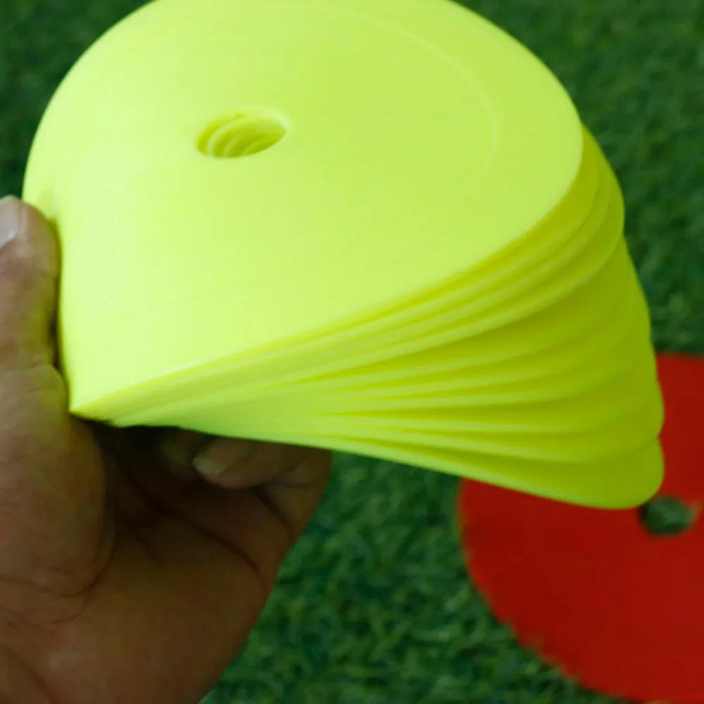 10pcs Soccer Flat Cones Marker Disc Basketball Sports Speed Agility Training Markers Portable Training Equipment Indeformable