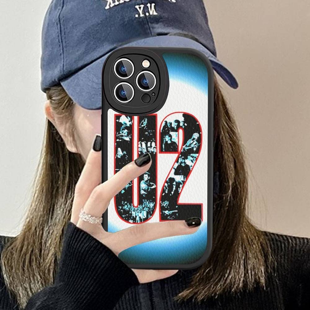 

1pc Famous U-U2 Rock Band Phone Case For IPhone 16 15 14 13 12 11 Pro Max Plus Leather Cover iphone 11 pro