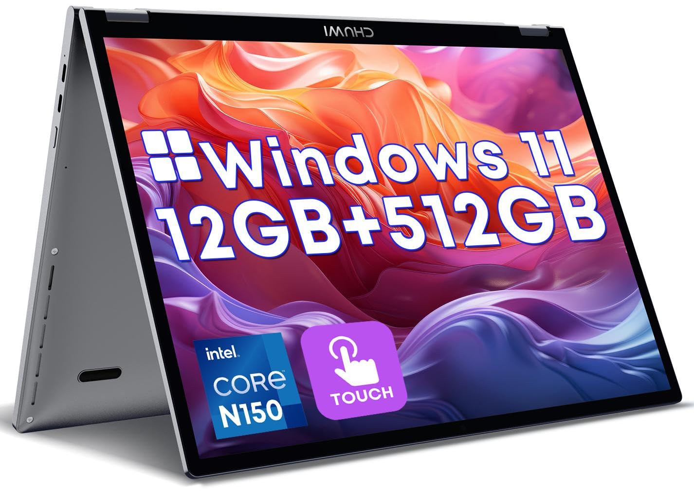 

CHUWI MiniBook X Laptop Windows 11 N150 than N100 and YOGA inch 12G RAM 512G ROM SSD Expansion Touch Panel IPS Display Up to Mini PC Lightweight and