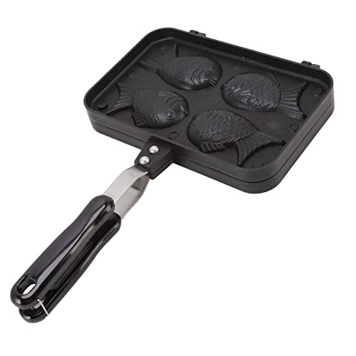 Fish-shaped taiyaki pan, non-stick, double baking pan, waffle baking pan, non-slip, easy to clean, burns prevention, for making sweet bean paste, pean