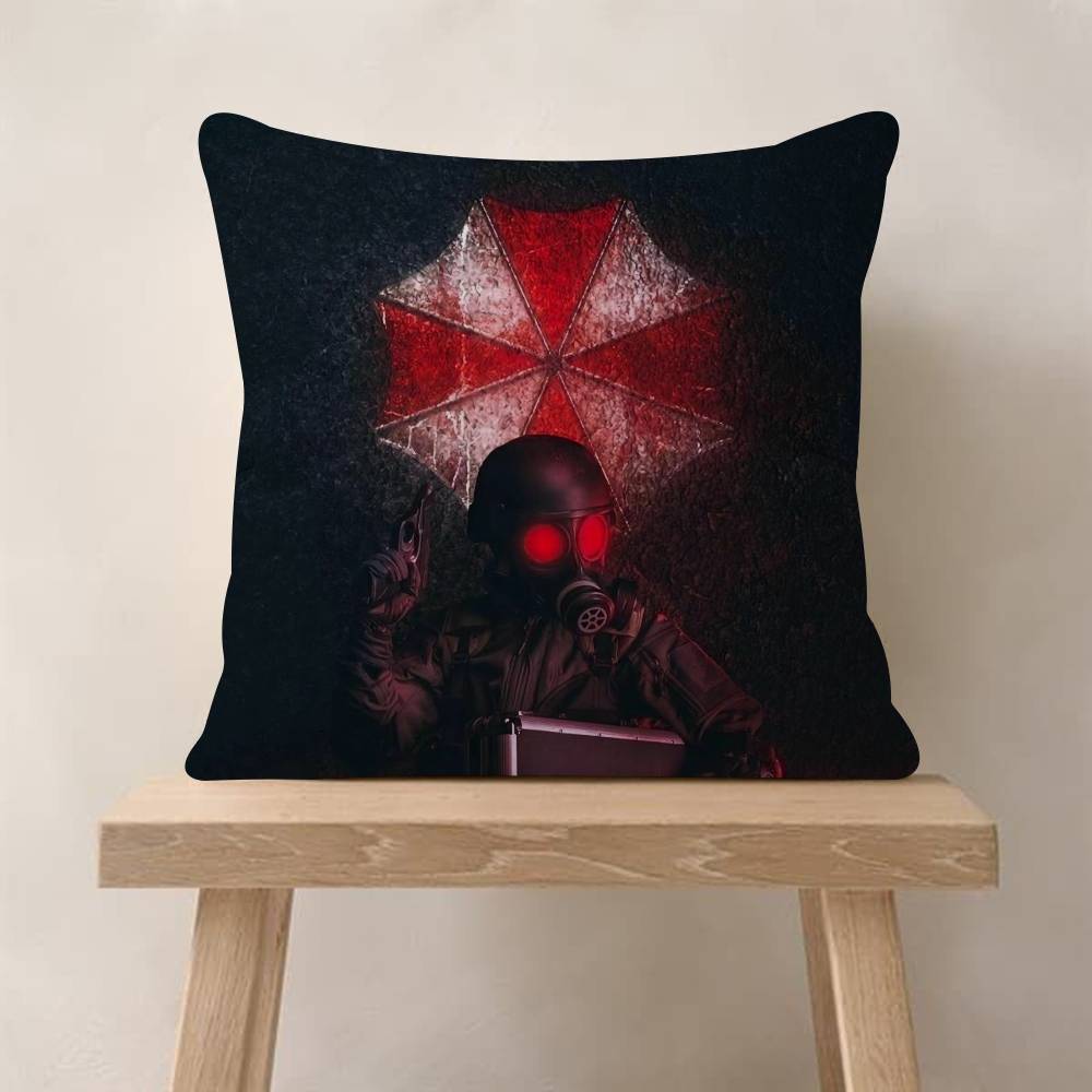 Game R-Resident E-Evil U-Umbrella Double-Sided Printed Pillow Cover Short Plush Suitable Living Rooms Sofas Throw Cushion Cover
