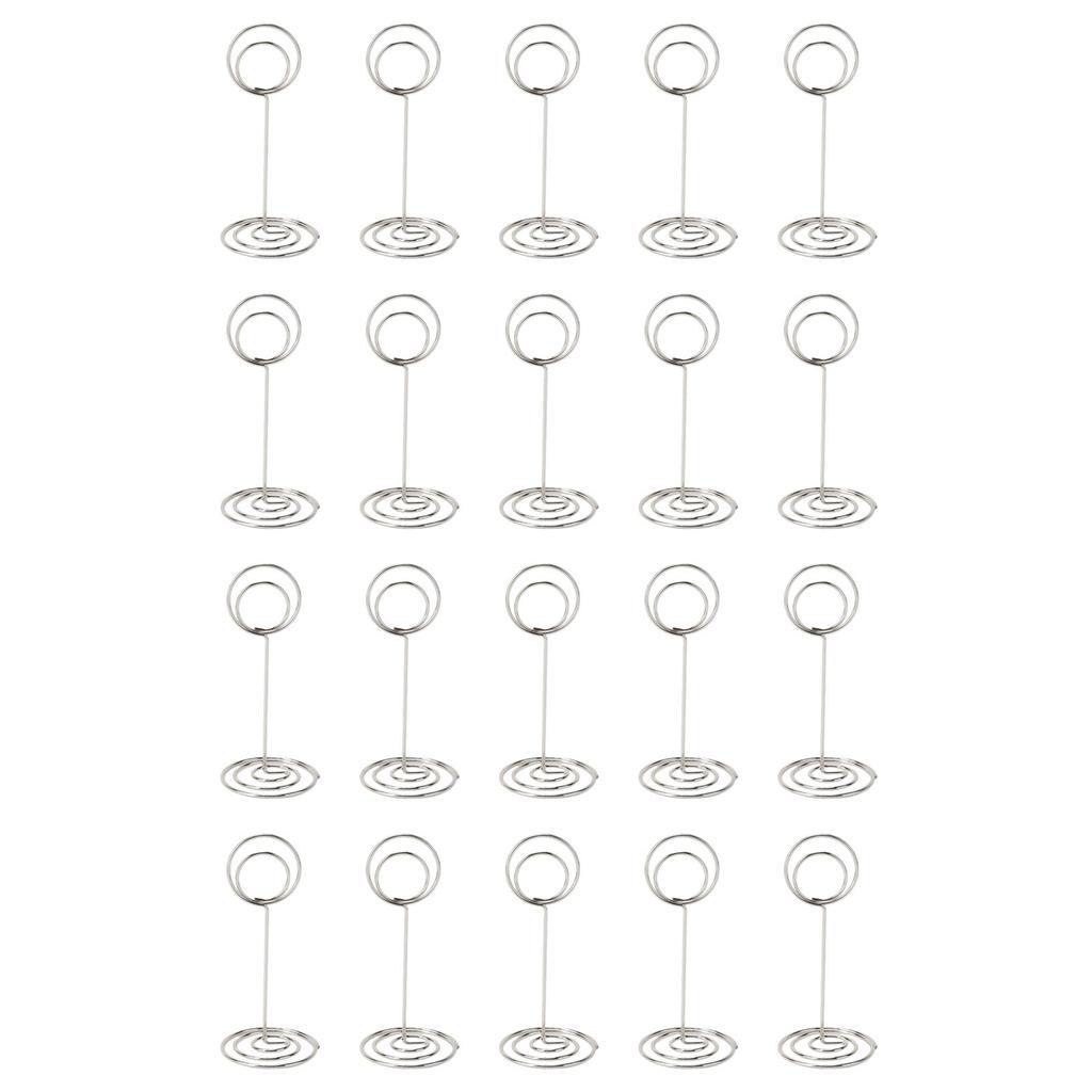 20 Pcs Table Number Holder 85mm Round Iron Place Card Holder Desktop Photo Memo Stand for Wedding Party Graduation