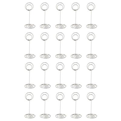 20 Pcs Table Number Holder 85mm Round Iron Place Card Holder Desktop Photo Memo Stand for Wedding Party Graduation