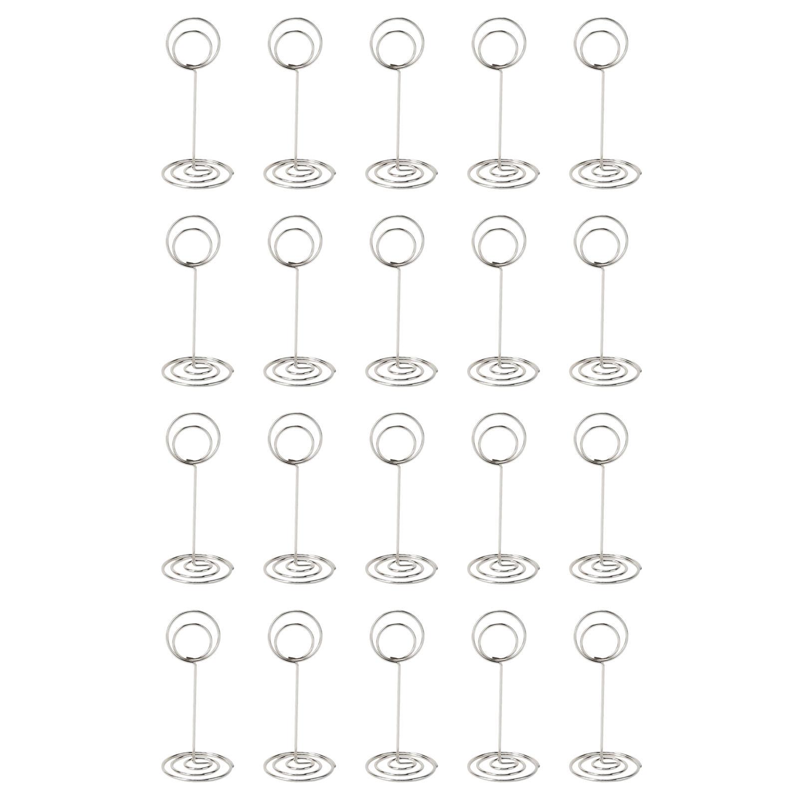 

20 Pcs Table Number Holder 85mm Round Iron Place Card Holder Desktop Photo Memo Stand for Wedding Party Graduation Office