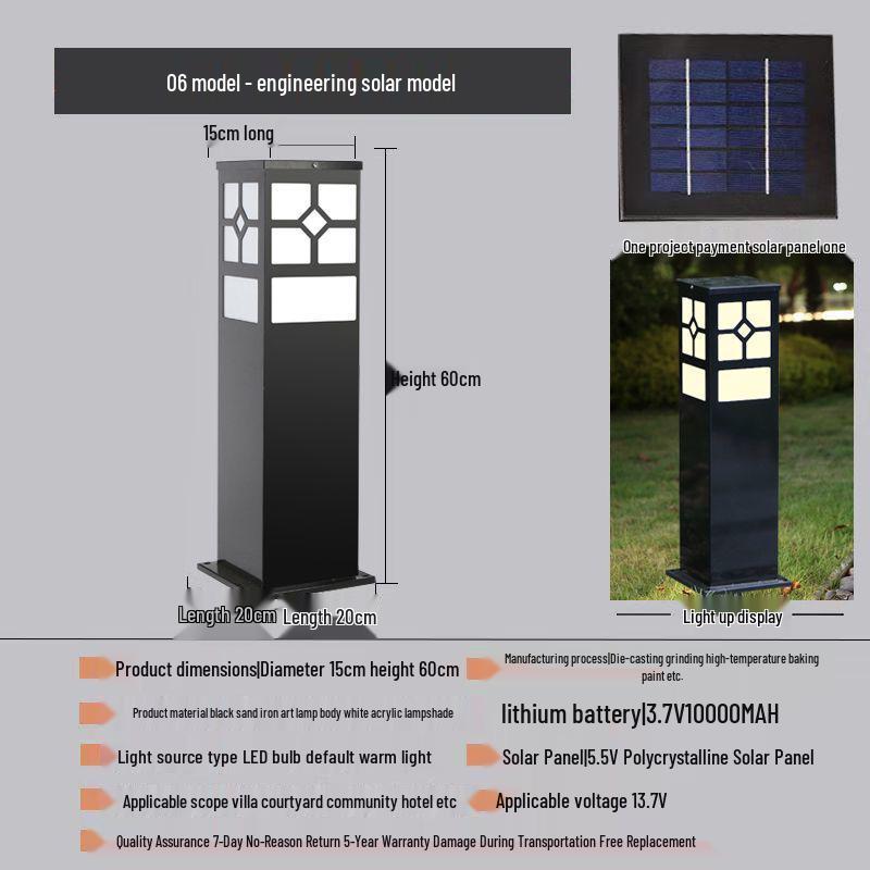 Solar-Powered Waterproof Lawn Light for Outdoor Garden or Villa