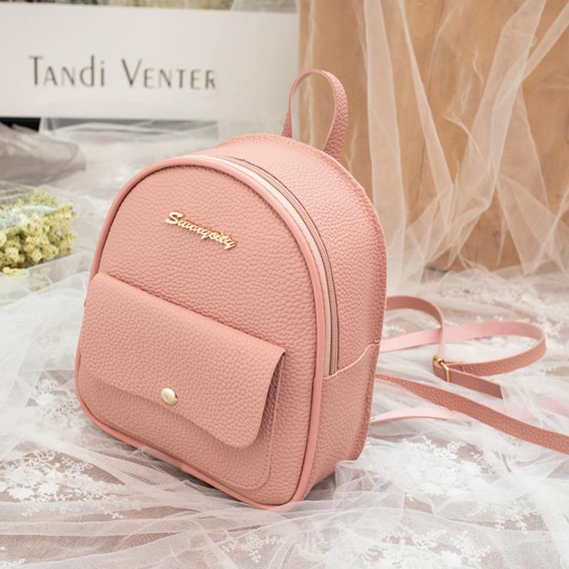Mini Backpack Women PU Leather Shoulder Bag For Teenage Girls Kids Small Bagpack