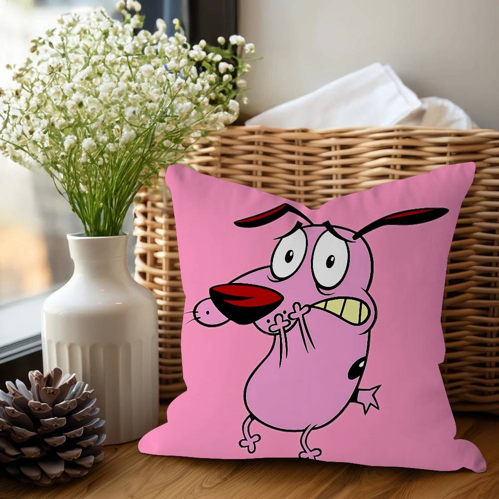 

Cute Courage The C-Cowardly Dog Pillowcases Home Bedding Decorative Pillow Cover Wedding Super Soft Pillow Case 18x18Inch