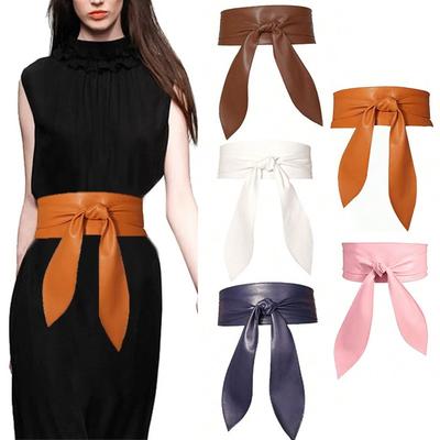 Breiter Taillengürtel Weiches Material Modisches Design Elegante Schleife Extra Lange Länge Geeignet für Verschiedene Outfits
