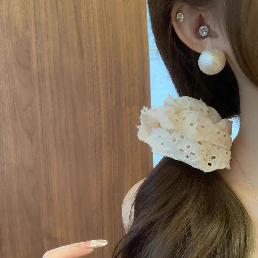 Lace Hair Band Mori Large Intestine Head Rope French Retro Hair Rope Girl Tied Hair Rubber Band