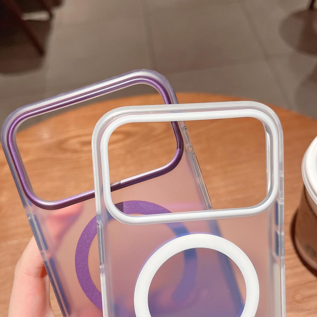 IPhone 17 Pro Max Blaulichtverlauf Magnetische Schutzhülle mit Zweifarbiger Airbag Sturzsicherer Design