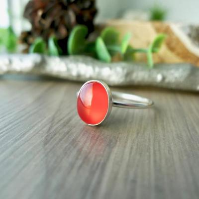 Karneol Pierścionek z kamieniem szlachetnym 925 Sterling Silver Ręcznie robiona biżuteria Stały pierścionek Dla kobiet Prezent Na specjalne okazje - 3,85 Gm Ok.