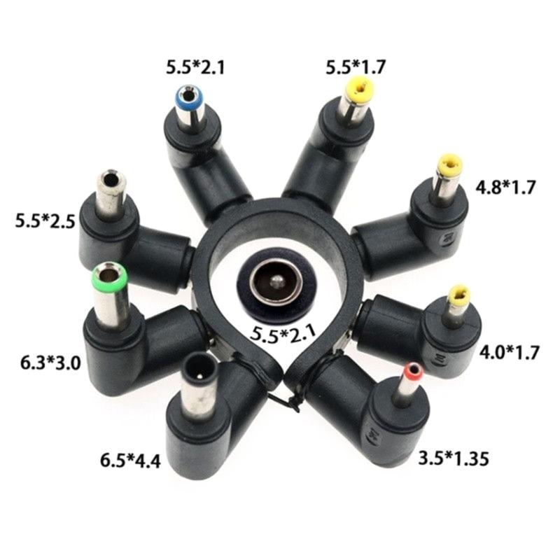 Universal DC5521 Power Supply Adapter 8 Adapters for Cameras Routers Laptops and Notebook with 5.5x2.1mm Barreled Plug