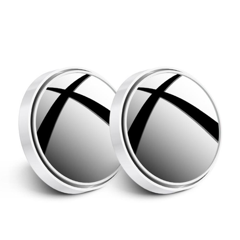 For Parking Assistance Wide Angle Round Mirrors Rotating Car Mirror Large Field Of View 360-degree Rotating Silver Side