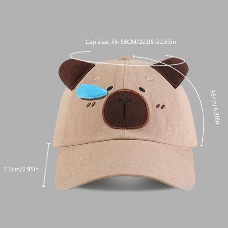 Capybara Ear Baseball Hat for Women Men Lovely Cartoon Ear Hat Streetwear Hat Hiphop Hat Unisex Headwear