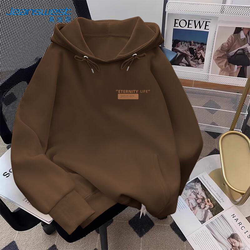 

JEANSWEST Women s Oversized Solid Hooded Sweatshirt XL